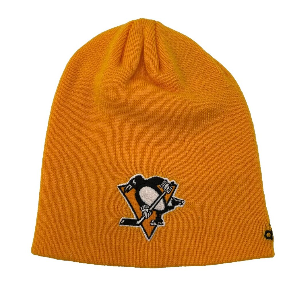 Adidas Unisex Golden Pittsburgh Penguins NHL Hockey Winter Beanie Hat NWT‎